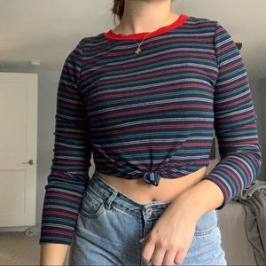 Striped crop top with knot